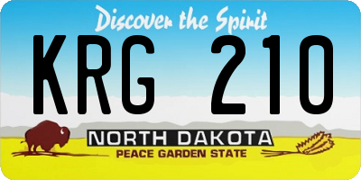ND license plate KRG210