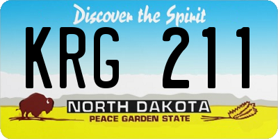 ND license plate KRG211