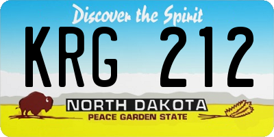 ND license plate KRG212