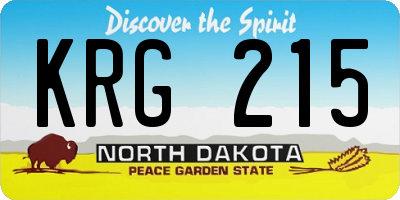 ND license plate KRG215