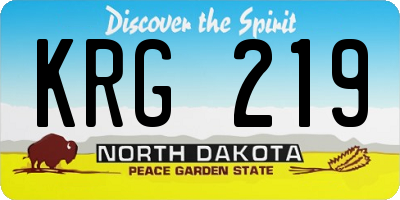 ND license plate KRG219