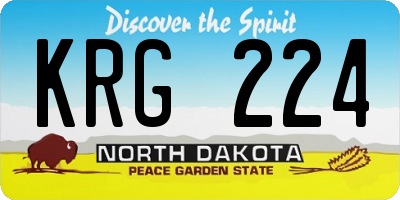 ND license plate KRG224