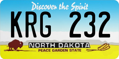 ND license plate KRG232