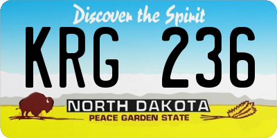 ND license plate KRG236