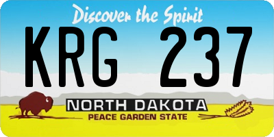 ND license plate KRG237