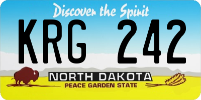 ND license plate KRG242