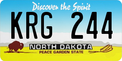ND license plate KRG244