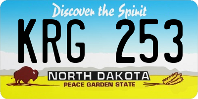 ND license plate KRG253