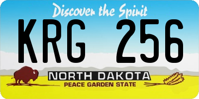 ND license plate KRG256