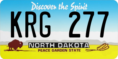 ND license plate KRG277