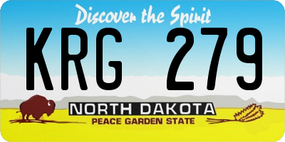 ND license plate KRG279