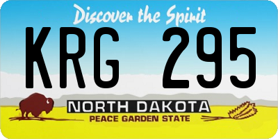 ND license plate KRG295