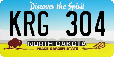 ND license plate KRG304