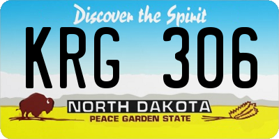 ND license plate KRG306