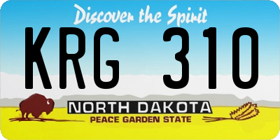 ND license plate KRG310