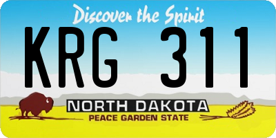 ND license plate KRG311