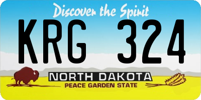 ND license plate KRG324