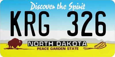 ND license plate KRG326