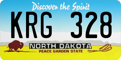 ND license plate KRG328
