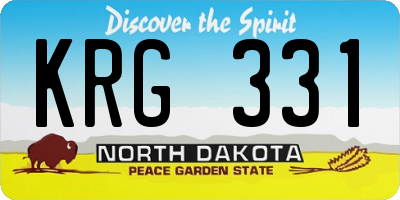 ND license plate KRG331