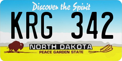 ND license plate KRG342