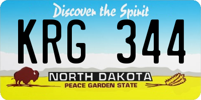ND license plate KRG344