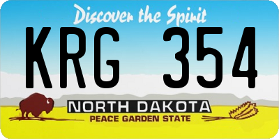 ND license plate KRG354