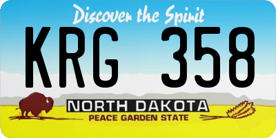 ND license plate KRG358