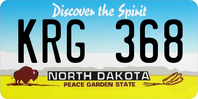 ND license plate KRG368