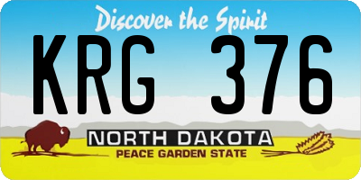 ND license plate KRG376