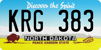 ND license plate KRG383