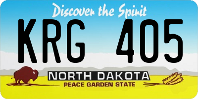 ND license plate KRG405
