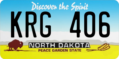 ND license plate KRG406