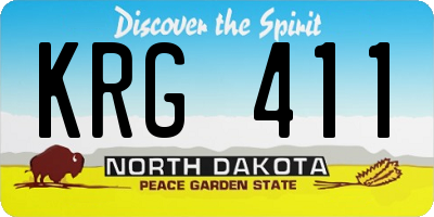 ND license plate KRG411