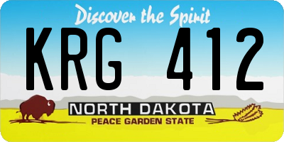 ND license plate KRG412