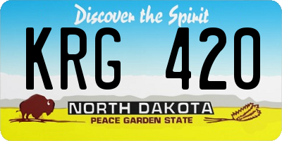 ND license plate KRG420