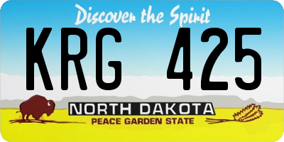 ND license plate KRG425
