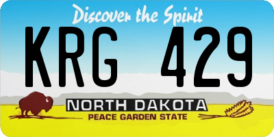 ND license plate KRG429