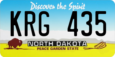 ND license plate KRG435