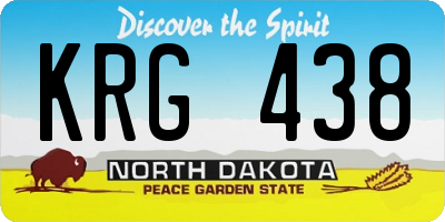 ND license plate KRG438