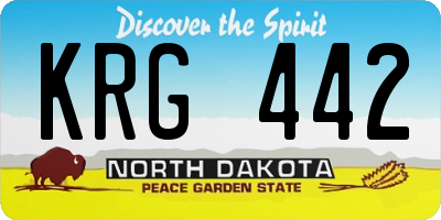 ND license plate KRG442