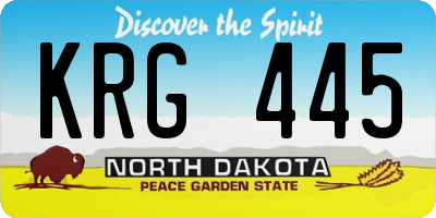 ND license plate KRG445