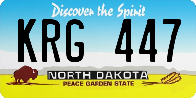 ND license plate KRG447