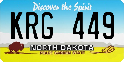 ND license plate KRG449