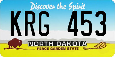 ND license plate KRG453