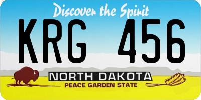 ND license plate KRG456