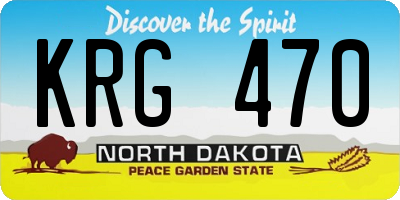 ND license plate KRG470
