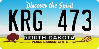 ND license plate KRG473