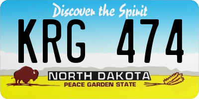 ND license plate KRG474