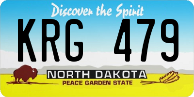 ND license plate KRG479